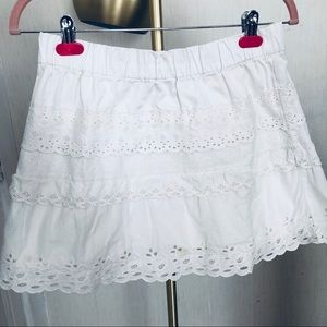 J.Crew eyelet lace tiered cotton white skirt